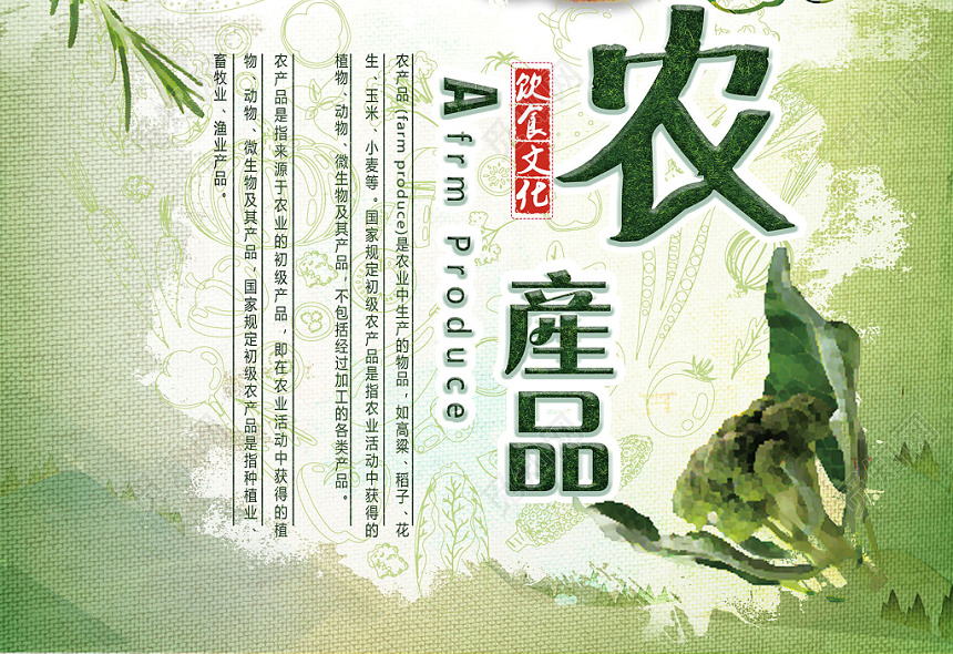 自然饋贈，綠色守護——初級農產品展板海報設計